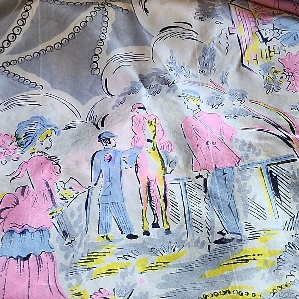 Vintage Derby Day Silk Scarf Square